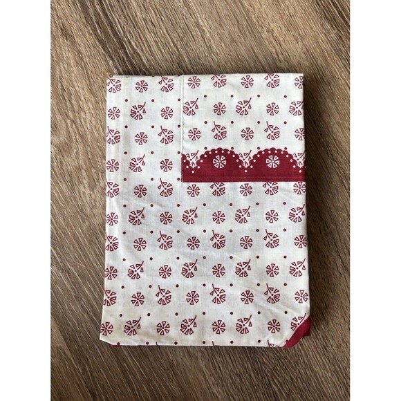 Red Floral Vintage Apron Cotton From West Germany With Pocket Cottage Core - Picture 5 of 5